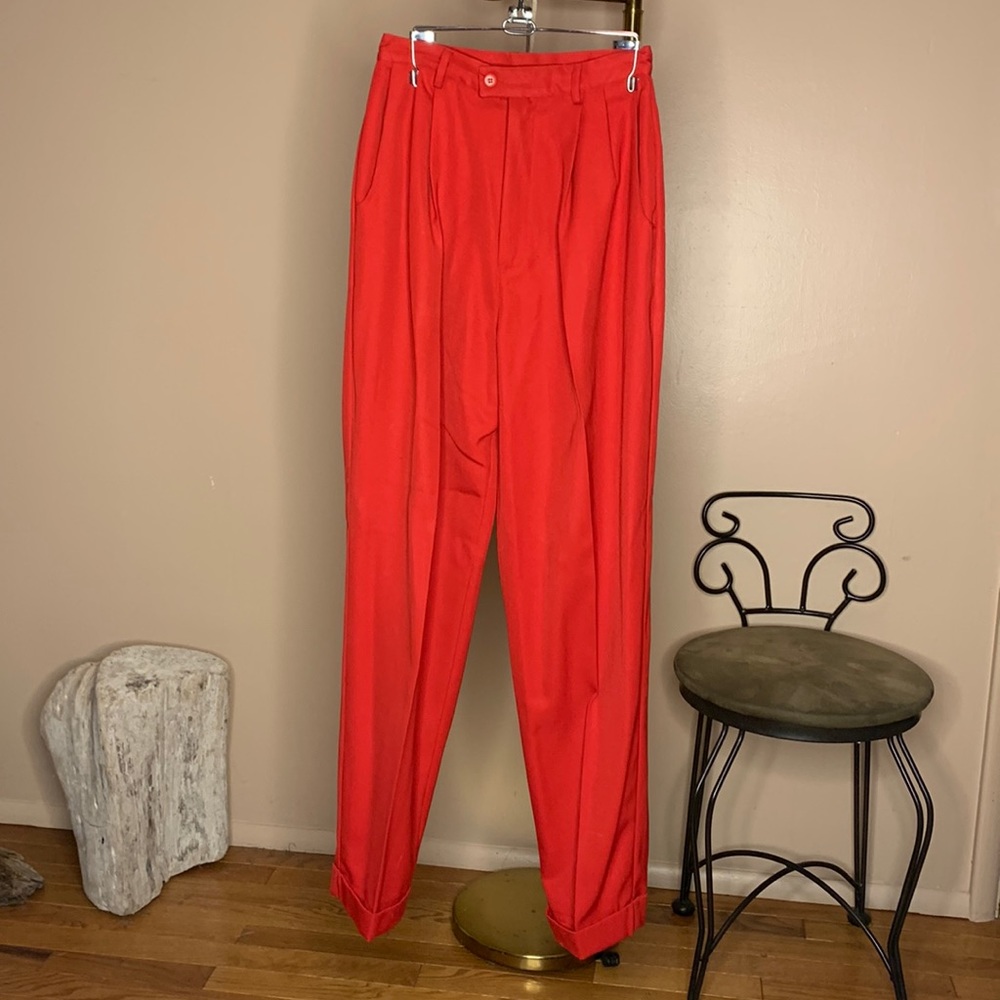 NORDSTROM Vintage pleated highwaist cigarette pants women’s 3 cherry red